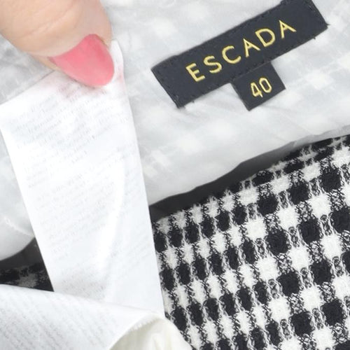 Escada Women's Black Check Sheath Dress Size 12