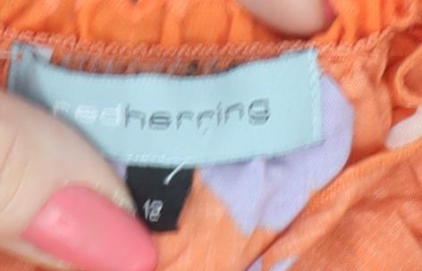 Red Herring Women's Orange Floral Camisole Tank Size 12