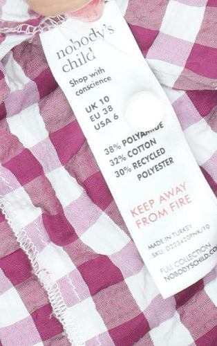 nobody's child Women's Pink Check Shift Dress Size 10