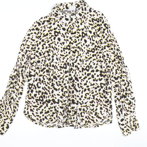 ICHI Women's Multicoloured Animal Print Blouse Size 8