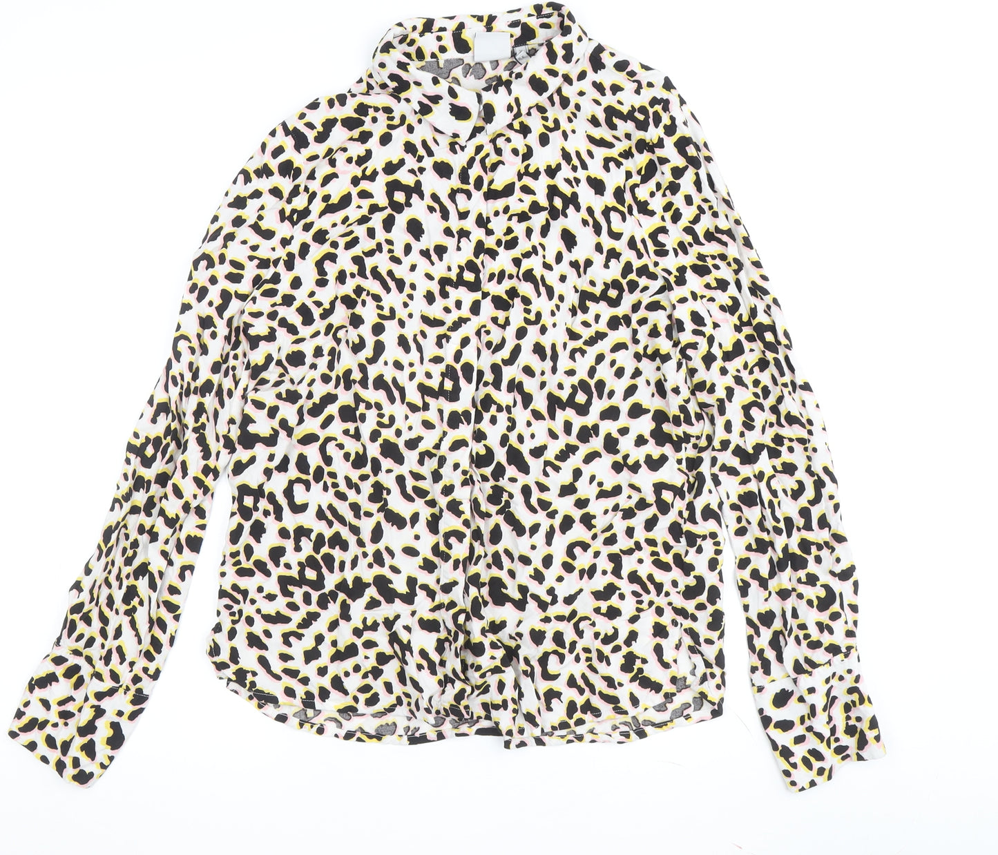 ICHI Women's Multicoloured Animal Print Blouse Size 8