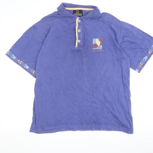 New Zealand Says Men's Purple Polo Shirt Size M