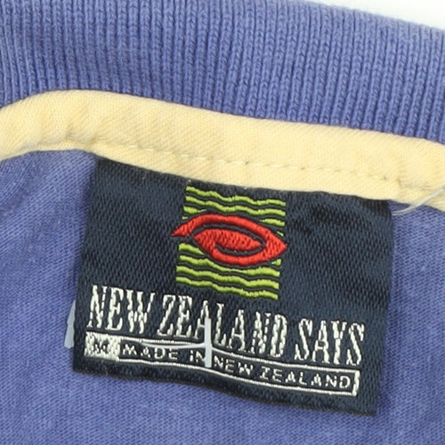 New Zealand Says Men's Purple Polo Shirt Size M