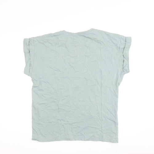 MSCH Womens Green Cotton Crew Neck T-Shirt L Casual