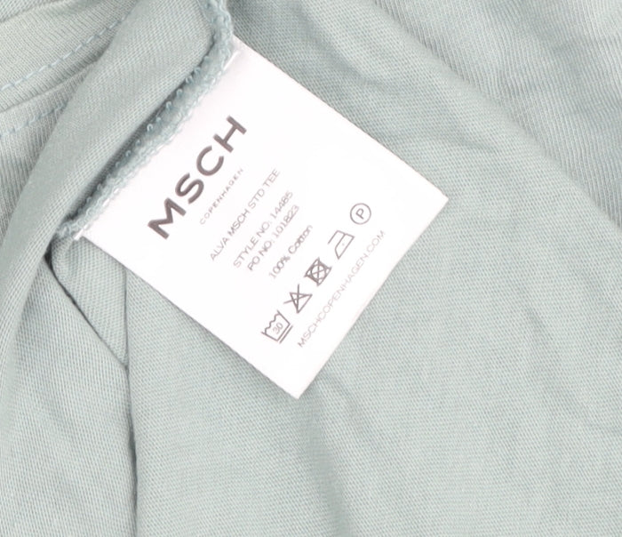 MSCH Womens Green Cotton Crew Neck T-Shirt L Casual