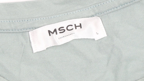 MSCH Womens Green Cotton Crew Neck T-Shirt L Casual