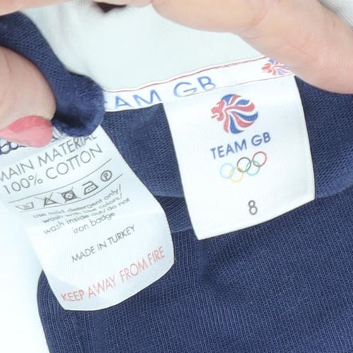Team GB Women's Blue Polo Shirt, Size 8, Embroidered, Casual