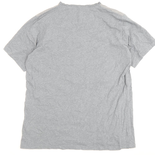 Blood Brother Men's Grey Cotton T-Shirt, Large, Crew Neck