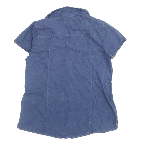 FatFace Women’s Blue Button-Up Shirt Size 12