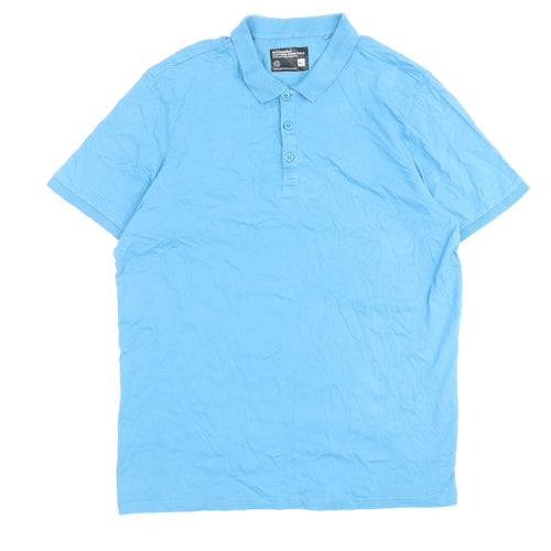 Fluid Men's Blue Cotton Polo Shirt XL Short Sleeve