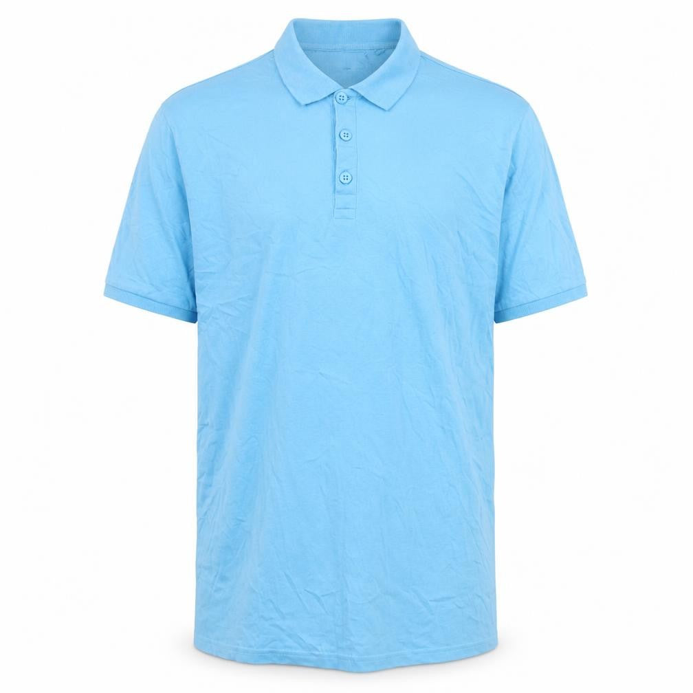 Fluid Men's Blue Cotton Polo Shirt XL Short Sleeve