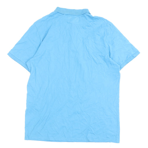 Fluid Men's Blue Cotton Polo Shirt XL Short Sleeve