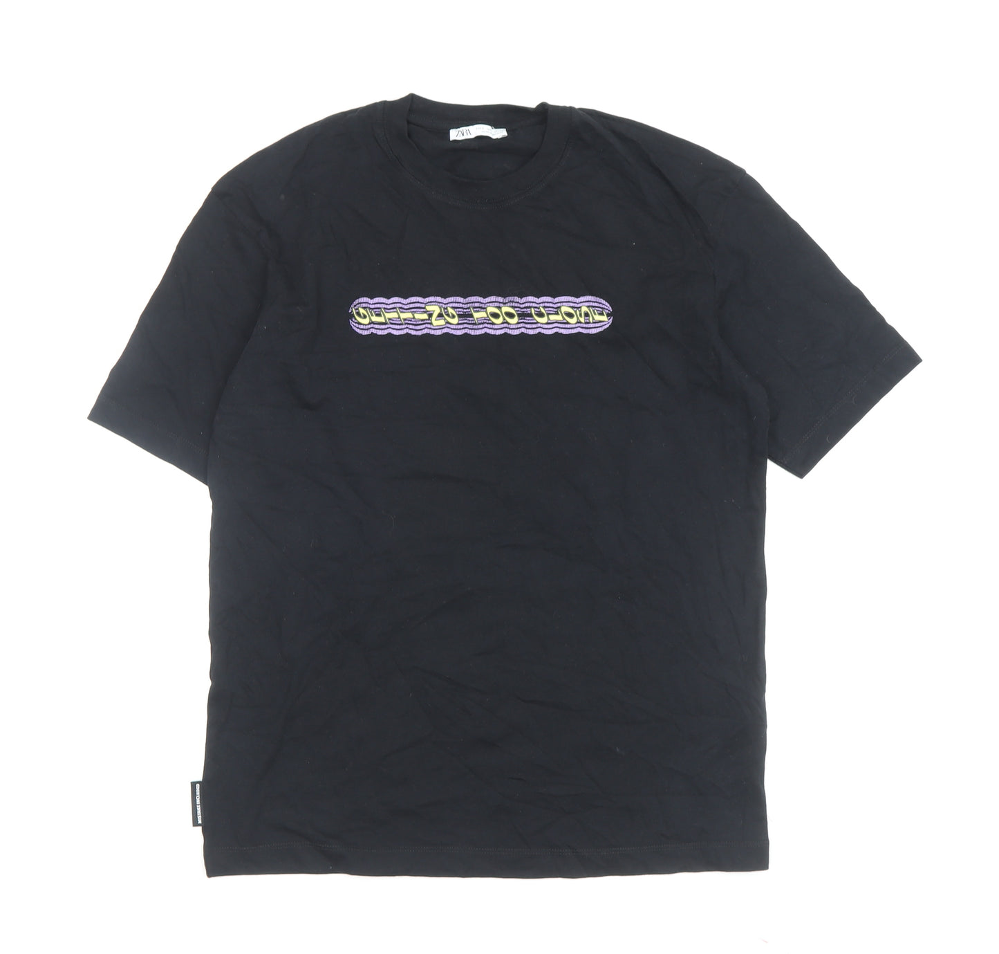 Zara Men’s Black Graphic Print T-Shirt S