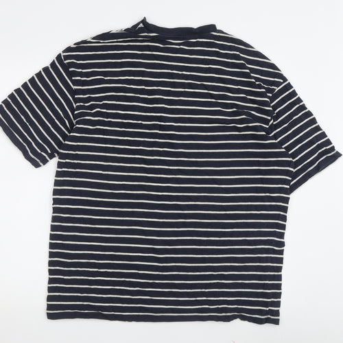 Jack & Jones Men's XL Black Striped T-Shirt