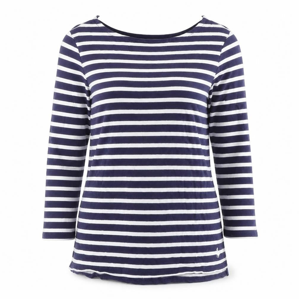 Front view of Jack Wills Women's Blue Striped T-Shirt, size 6