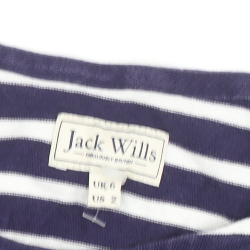 Jack Wills Women's Blue Striped T-Shirt Size 6