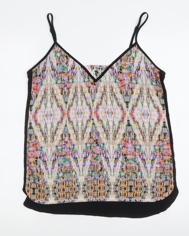 Oasis Women's Black Geometric Camisole Tank Top, M