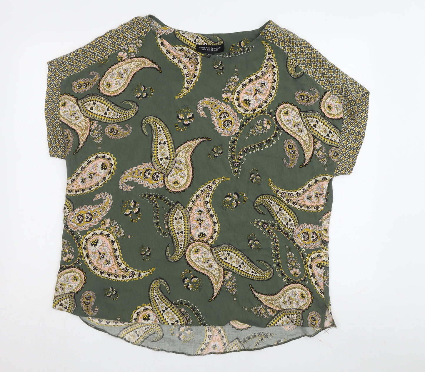 Dorothy Perkins Women's Green Paisley Tunic Blouse Size 18