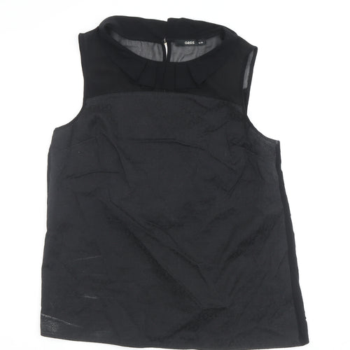 Oasis Women's Black Collared Blouse Size 12