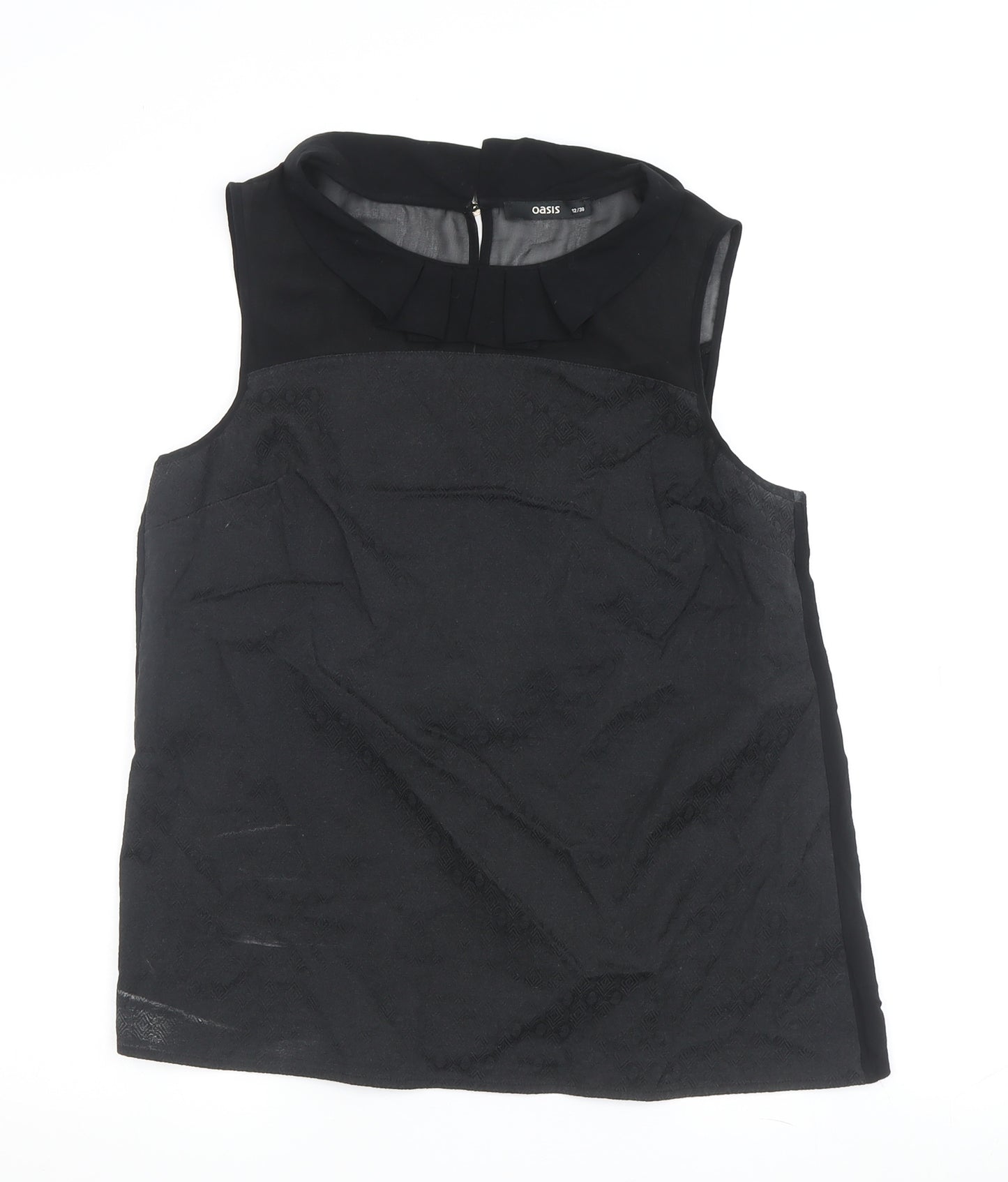 Oasis Women's Black Collared Blouse Size 12