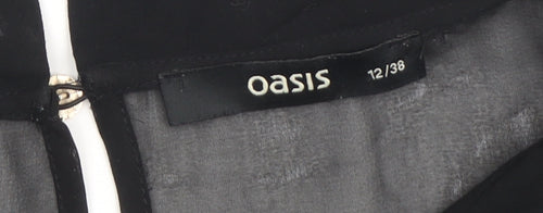 Oasis Women's Black Collared Blouse Size 12