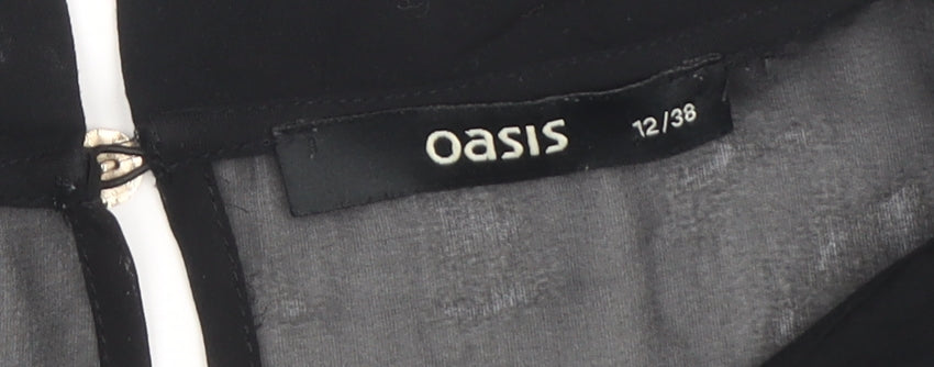 Oasis Women's Black Collared Blouse Size 12