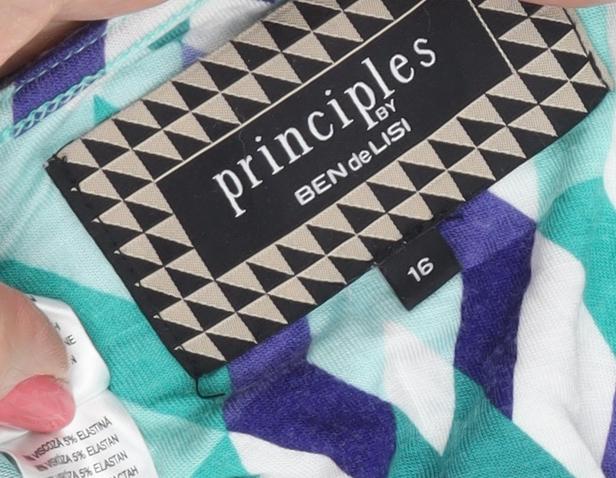 Principles Women's Geometric Viscose Cap Sleeve Dress