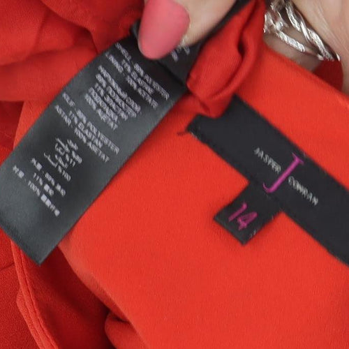J by Jasper Conran Women's Red Shift Dress Size 14