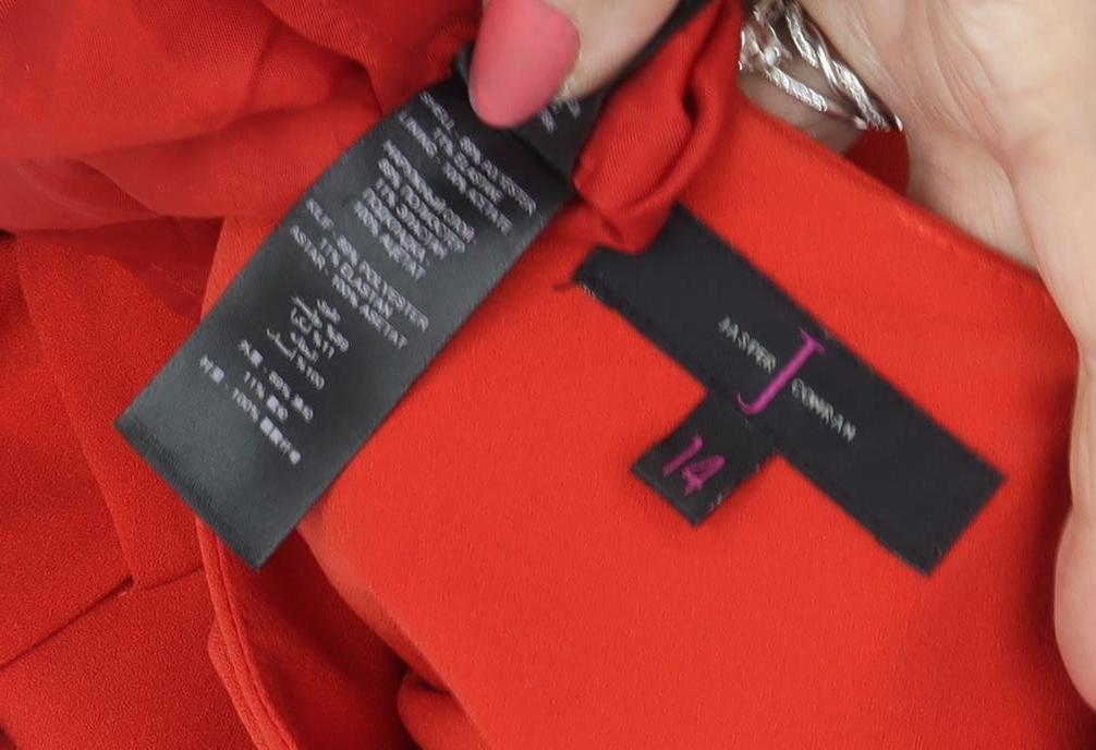 J by Jasper Conran Women's Red Shift Dress Size 14