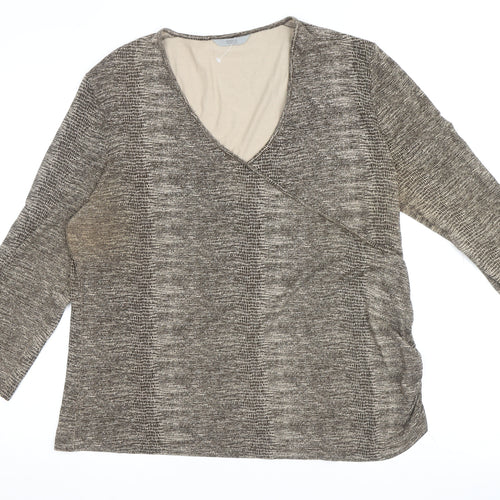 Marks and Spencer Women's Brown Wrap Top, Size 18