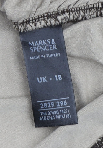 Marks and Spencer Women's Brown Wrap Top, Size 18