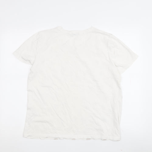 Zara Women's White Polka Dot T-Shirt Size 14