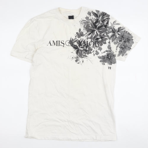River Island White Floral T-Shirt, Size S, Unisex