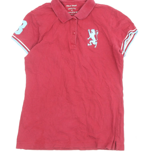 Giordano Women's Red Polo Short Sleeve Classic Tee