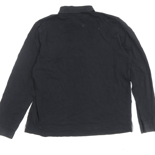 Hugo Boss Men's Black XL Collared Pullover Jumper