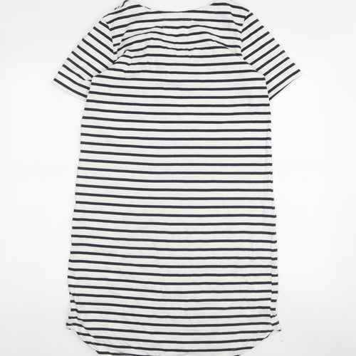L.O.G.G. Women's White Striped XS T-Shirt Dress