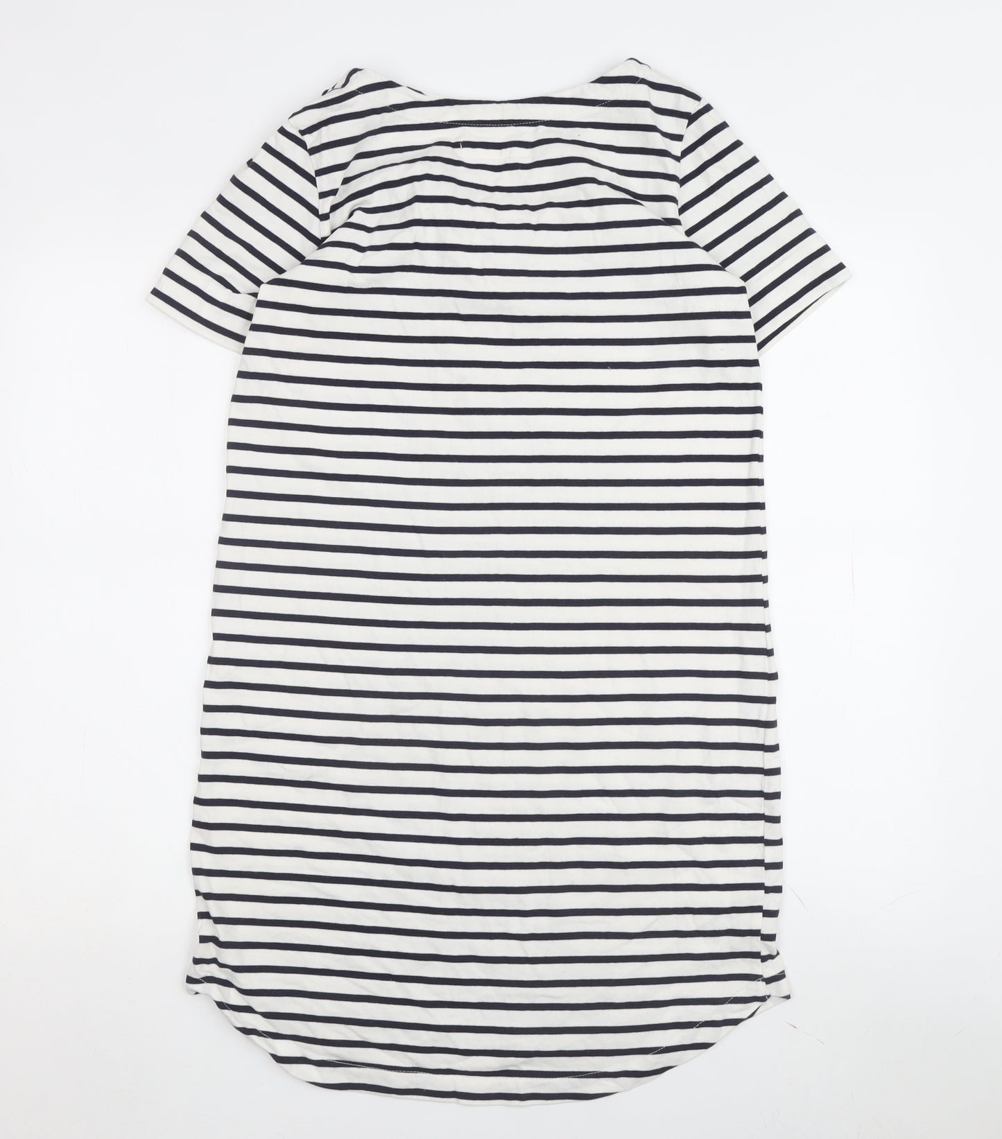 L.O.G.G. Women's White Striped XS T-Shirt Dress