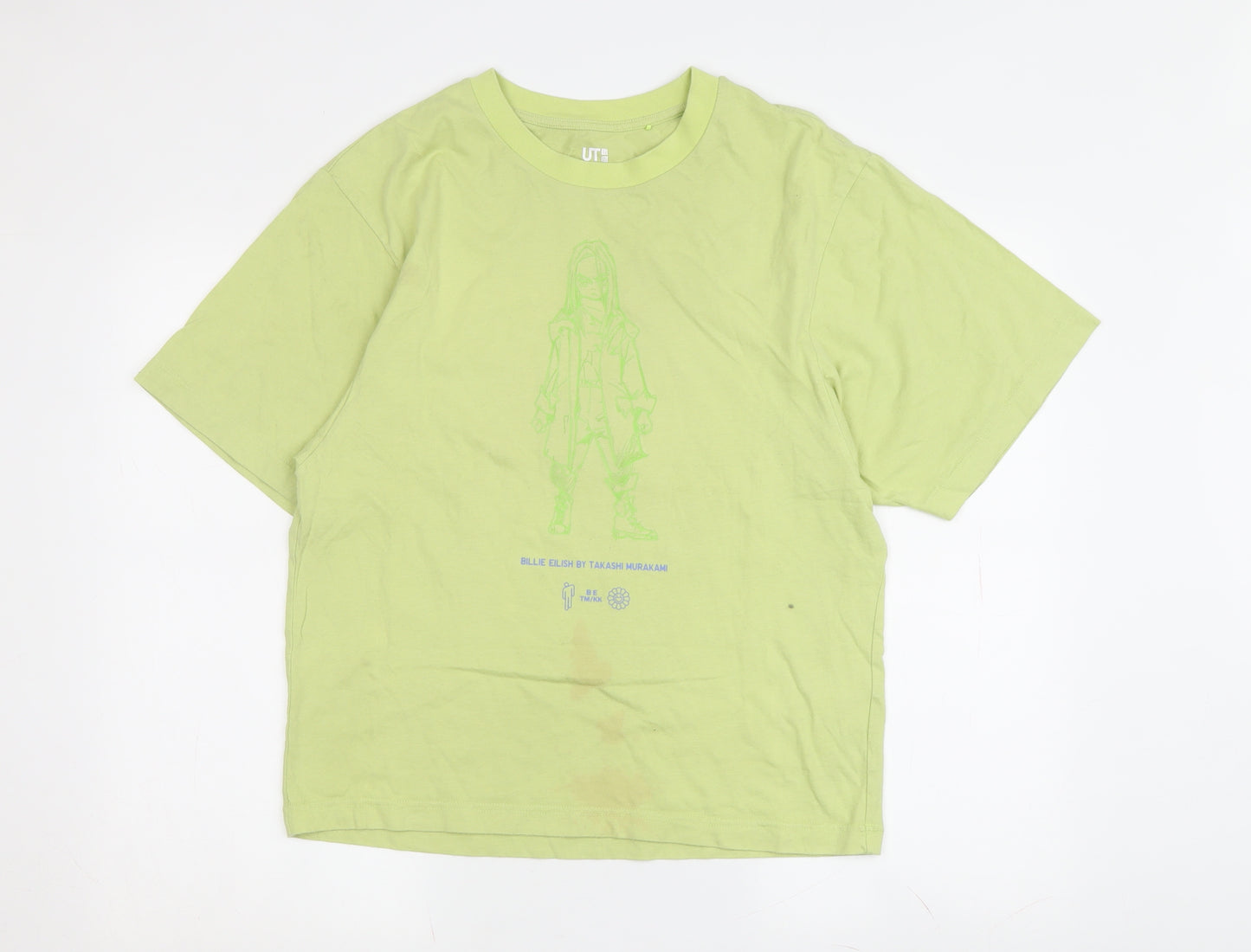 Uniqlo Green XS Graphic Tee Unisex Casual