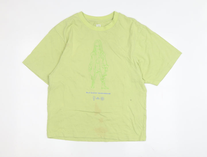 Uniqlo Green XS Graphic Tee Unisex Casual