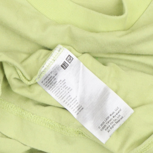 Uniqlo Green XS Graphic Tee Unisex Casual