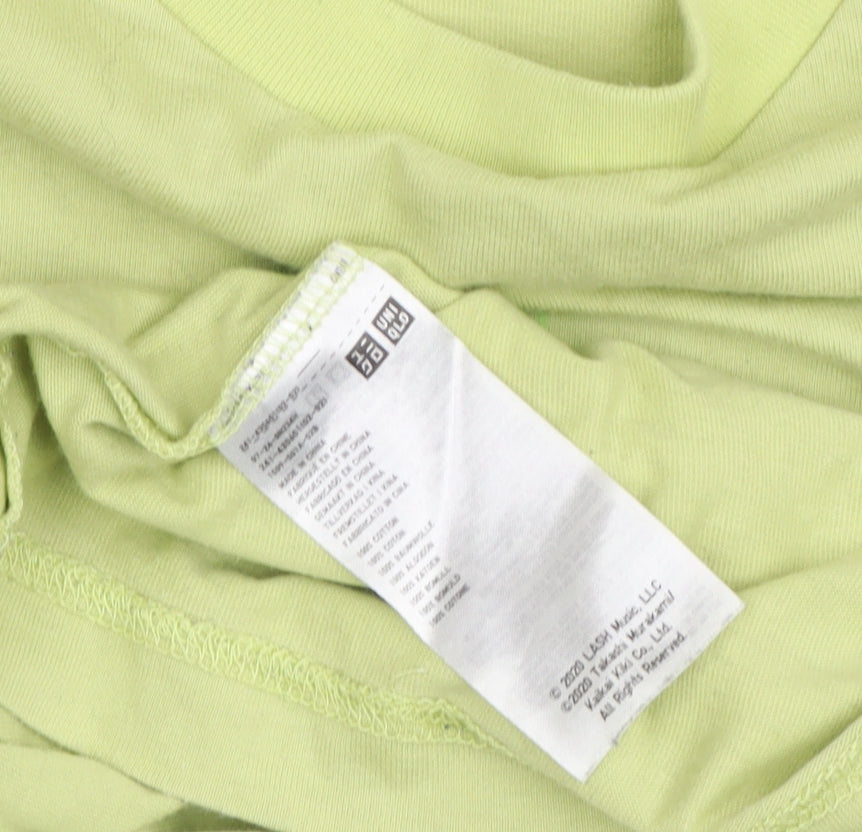 Uniqlo Green XS Graphic Tee Unisex Casual