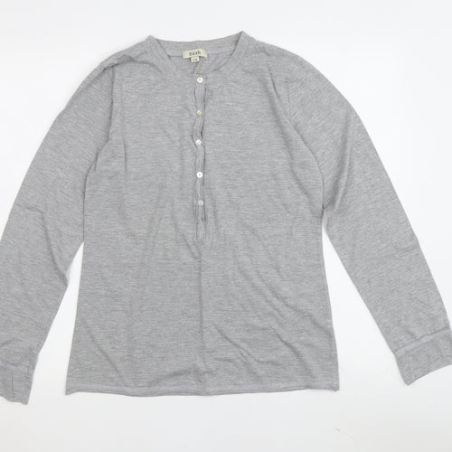 Hush Men's Grey Henley Long Sleeve T-Shirt M