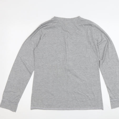Hush Men's Grey Henley Long Sleeve T-Shirt M