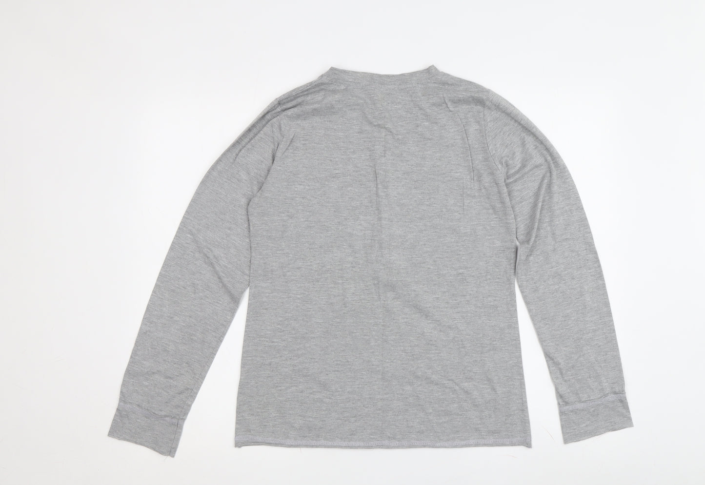 Hush Men's Grey Henley Long Sleeve T-Shirt M