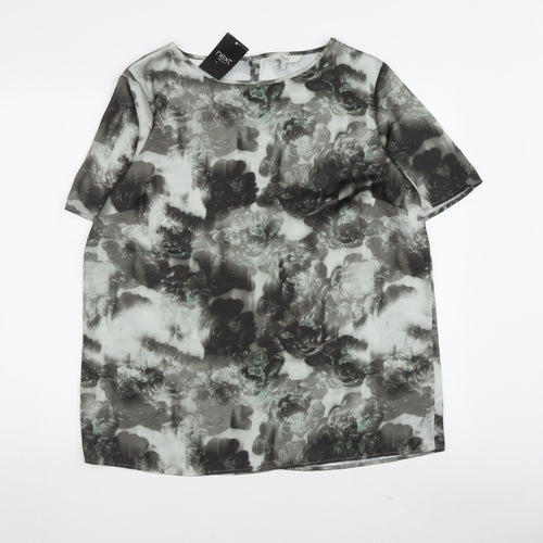 Next Women's Grey Floral Blouse, Size 14, New