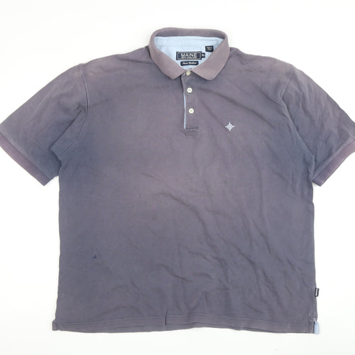 Maine New England Men's Grey XL Cotton Polo Shirt