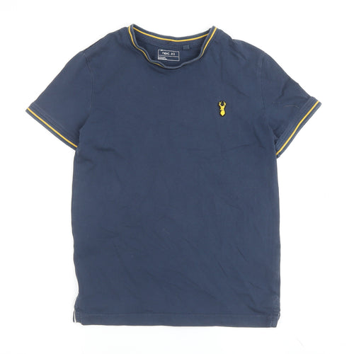 Next Boys Blue Cotton T-Shirt Crew Neck Size 8