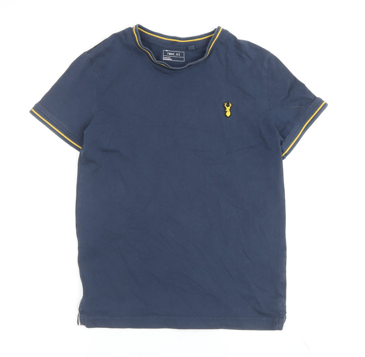 Next Boys Blue Cotton T-Shirt Crew Neck Size 8