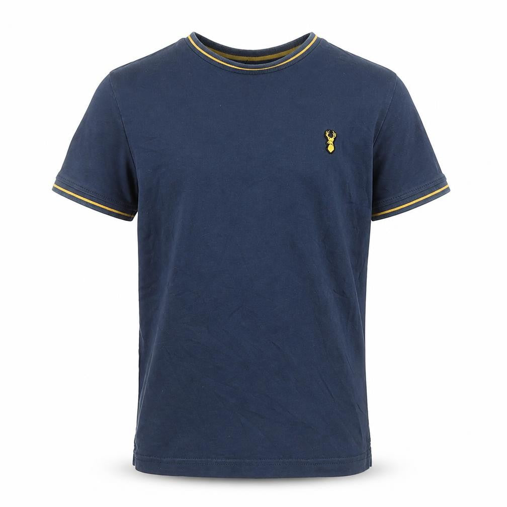 Front view of Next boys’ blue cotton t-shirt crew neck, size 8