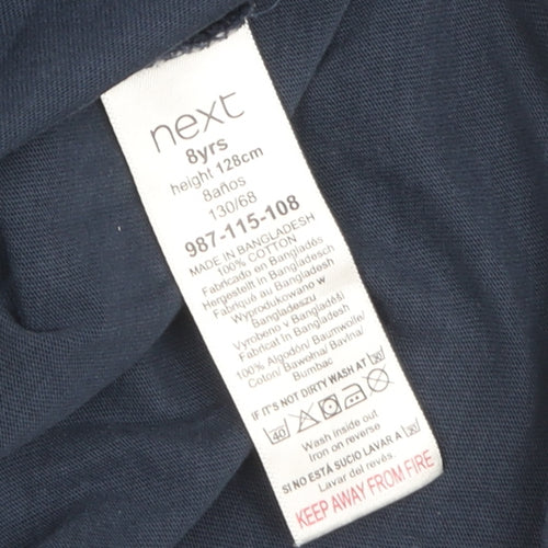 Next Boys Blue Cotton T-Shirt Crew Neck Size 8